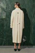 Menace Buttoned Trench Coat Vanilla