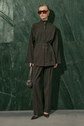 Yui Belted Tailored Suit Brown