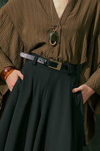 Thick Square Buckle Belt Black