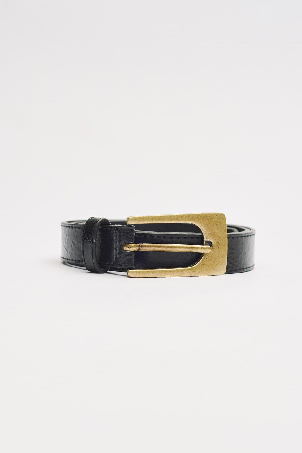 Thick Square Buckle Belt Black