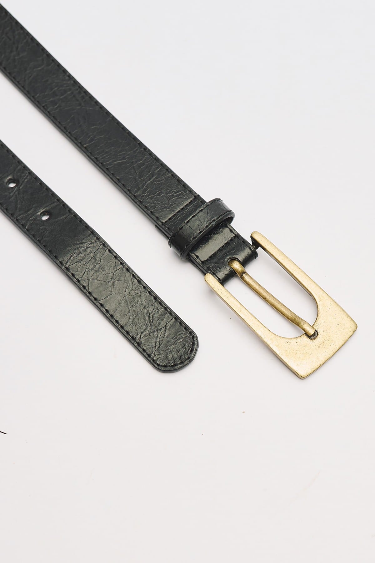 Thick Square Buckle Belt Black