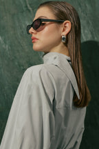 High Neck Shirt Blue