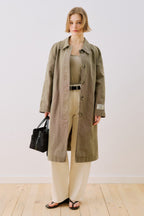 Khaki Washed Oversize Trench
