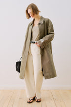 Khaki Washed Oversize Trench