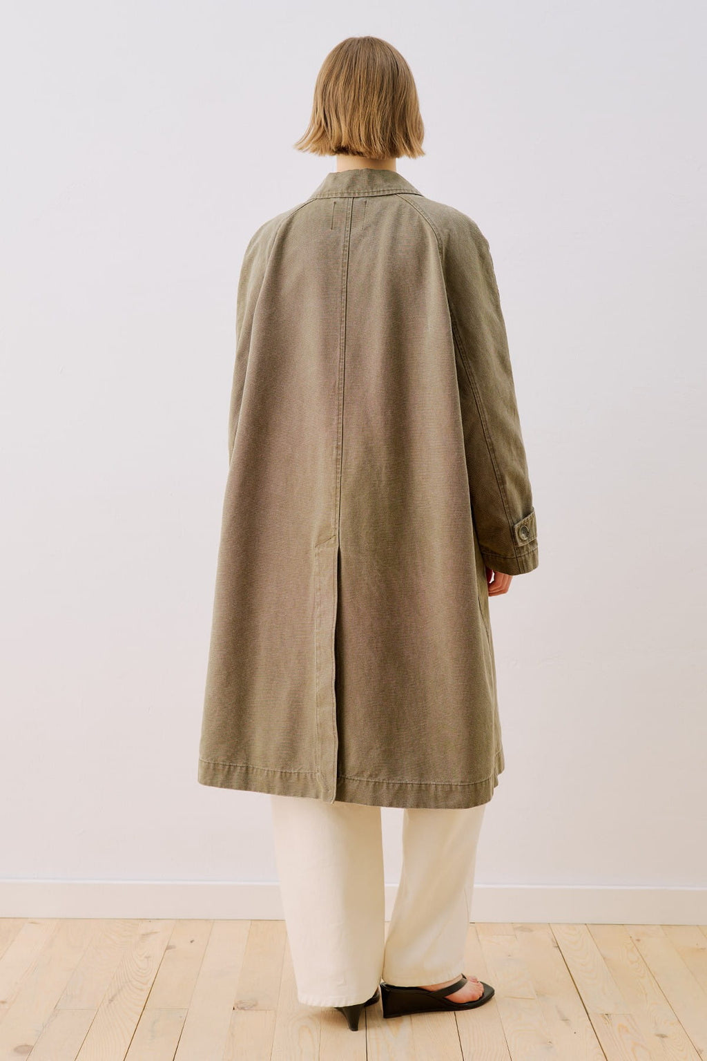 Khaki Washed Oversize Trench