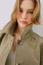 Khaki Washed Oversize Trench