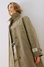 Khaki Washed Oversize Trench