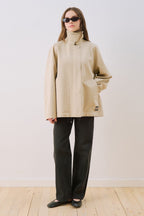 Sand Contrast Collar Jacket