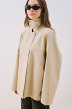 Sand Contrast Collar Jacket