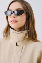 Sand Contrast Collar Jacket