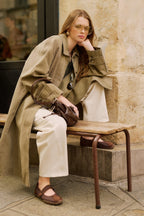 Khaki Washed Oversize Trench