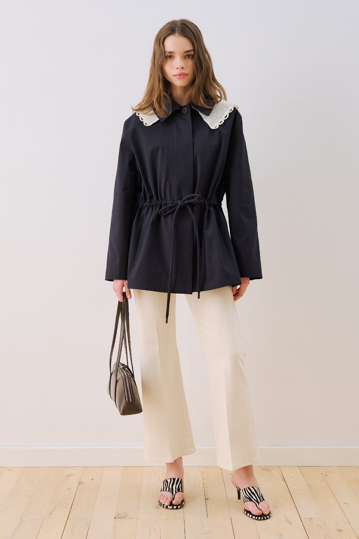 Navy Collar Detail Jacket