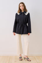 Navy Collar Detail Jacket