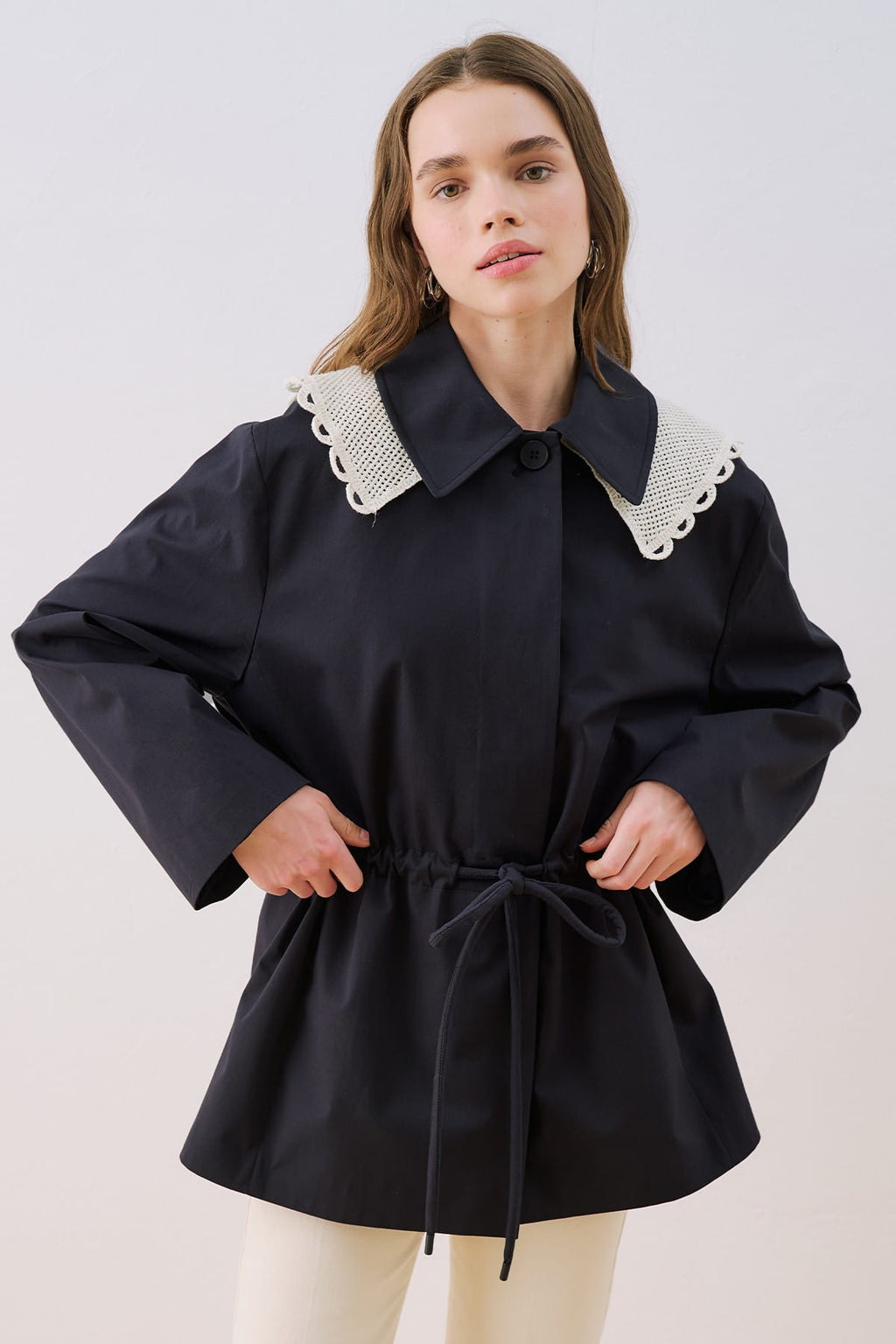 Navy Collar Detail Jacket