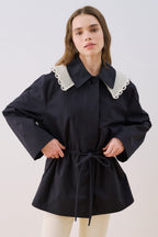 Navy Collar Detail Jacket
