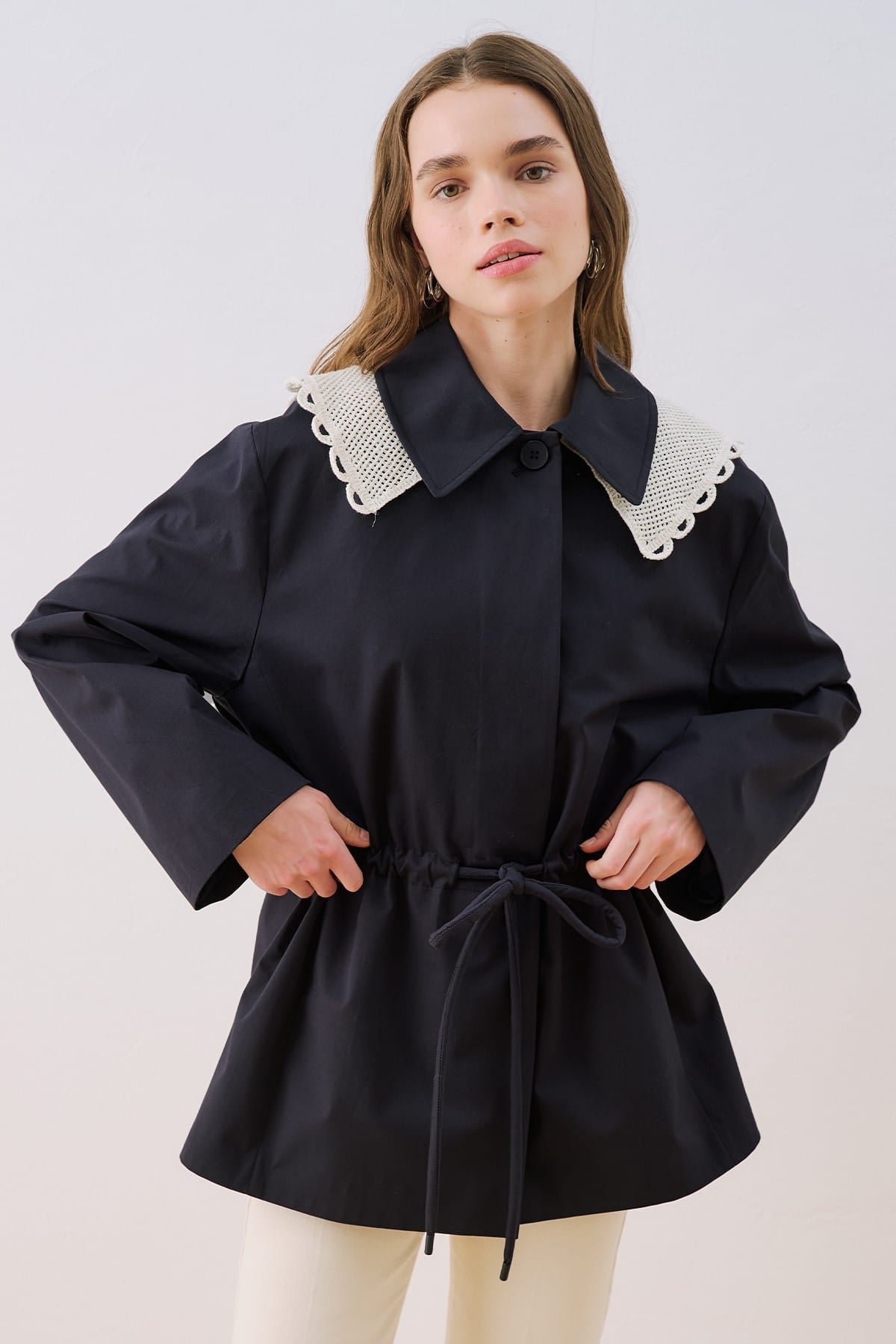 Navy Collar Detail Jacket