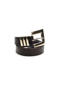 Dark Brown Gold Buckle Belt