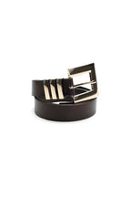Dark Brown Gold Buckle Belt