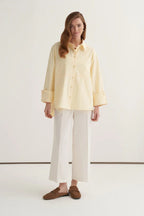 Butter Yellow Oversized Button Shirt