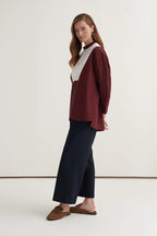 Burgundy High Neck Shirt