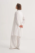Ecru Poplin Long Shirt