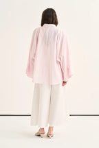 Pink Striped Cape Blouse