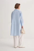 Blue Poplin Long Shirt