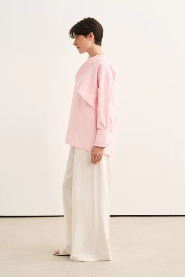 Pink Organic Cotton Belted Blouse