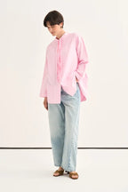 Light Pink Tie Neck Poplin Shirt