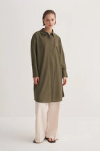Khaki Organic Cotton Long Shirt