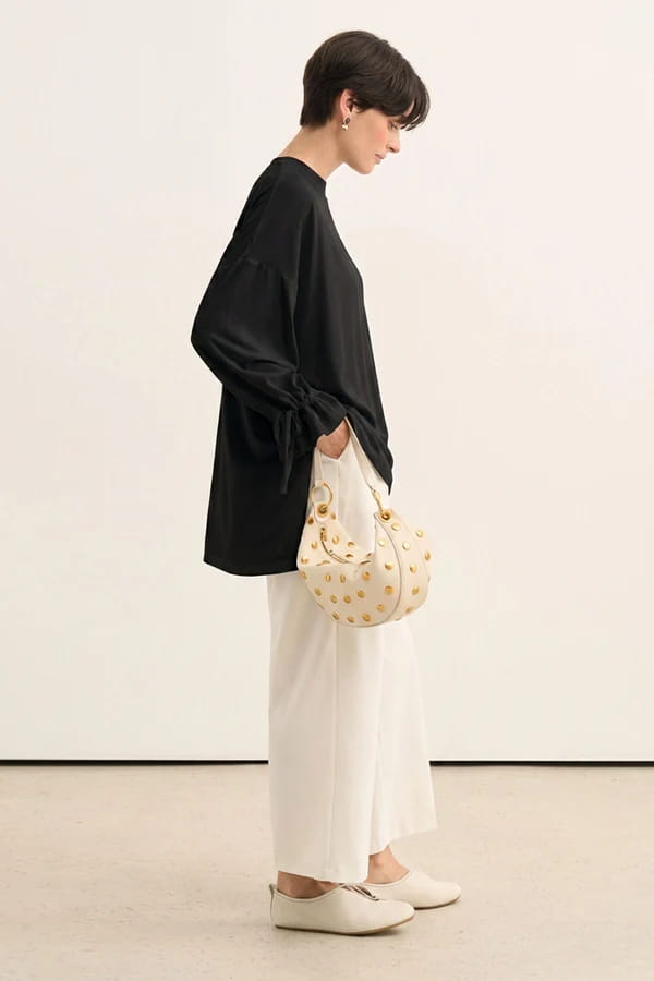 Black Tie Sleeve Sweatshirt