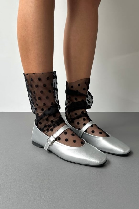 Silver ballerina flats