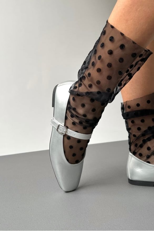 Silver ballerina flats