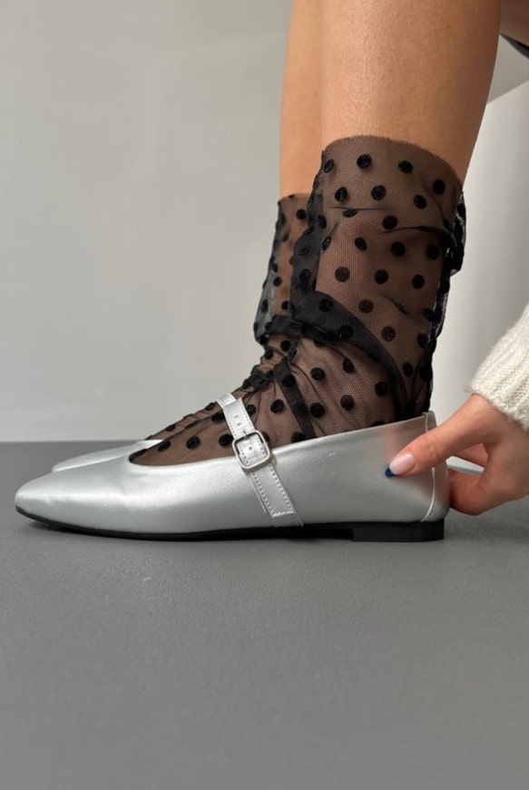 Silver ballerina flats