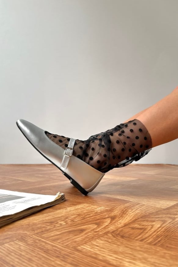Silver ballerina flats