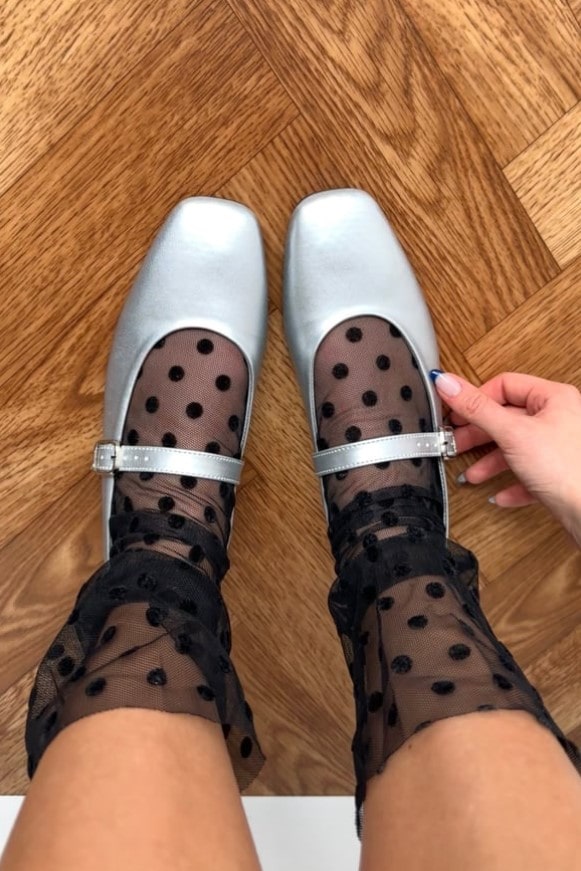 Silver ballerina flats