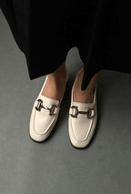 Beige buckle loafer
