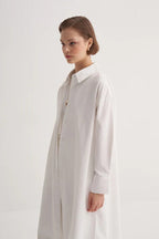 Ecru Poplin Long Shirt