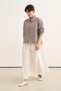 Brown Striped Poplin Shirt
