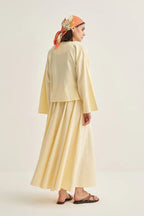 Butter Yellow Organic Flared Skirt