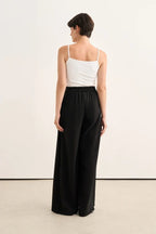 Black Pleated Detail Trousers