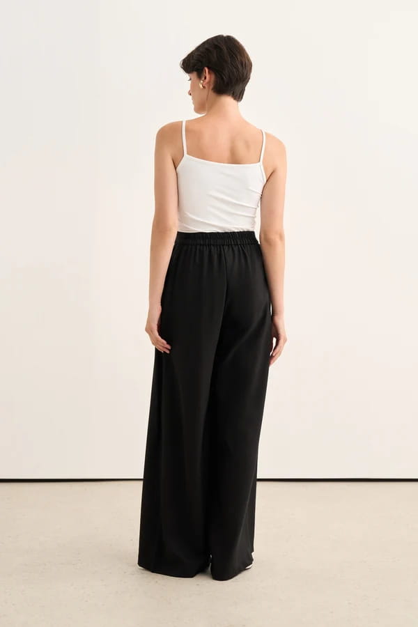 Black Pleated Detail Trousers