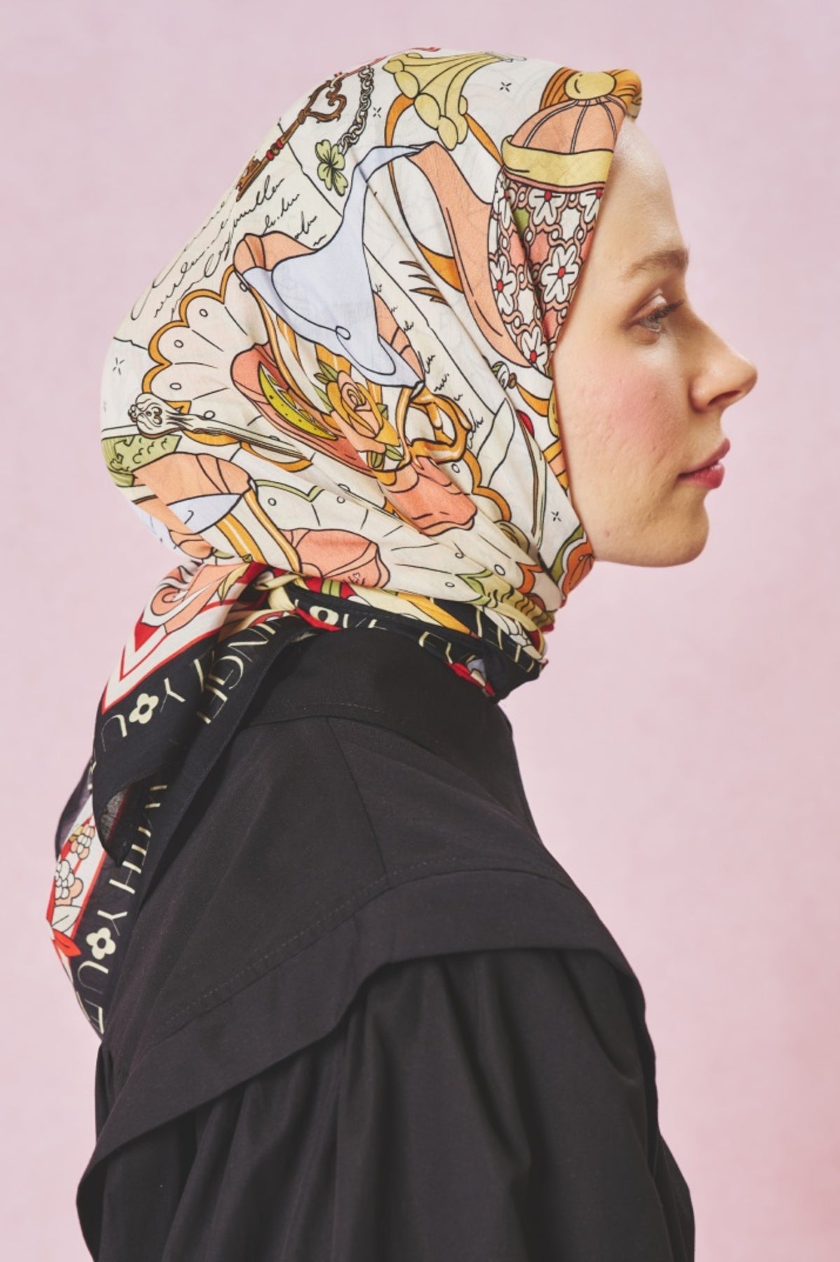 Black swan floss viscose scarf