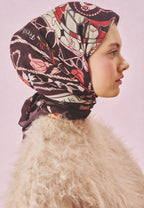 Burgundy floss viscose scarf