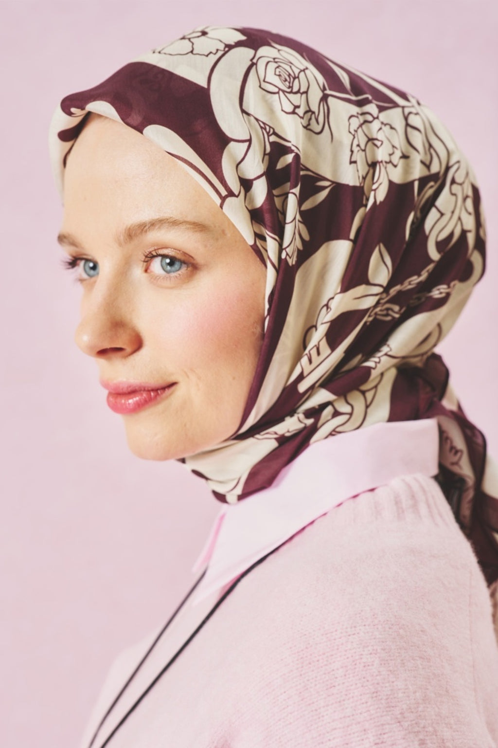 Burgundy Love Viscose Scarf