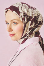 Burgundy Love Viscose Scarf