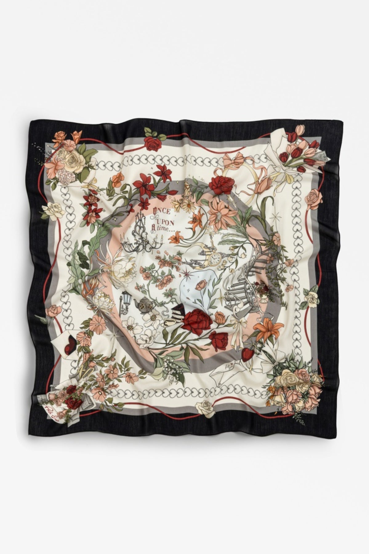 Black passion floss viscose scarf