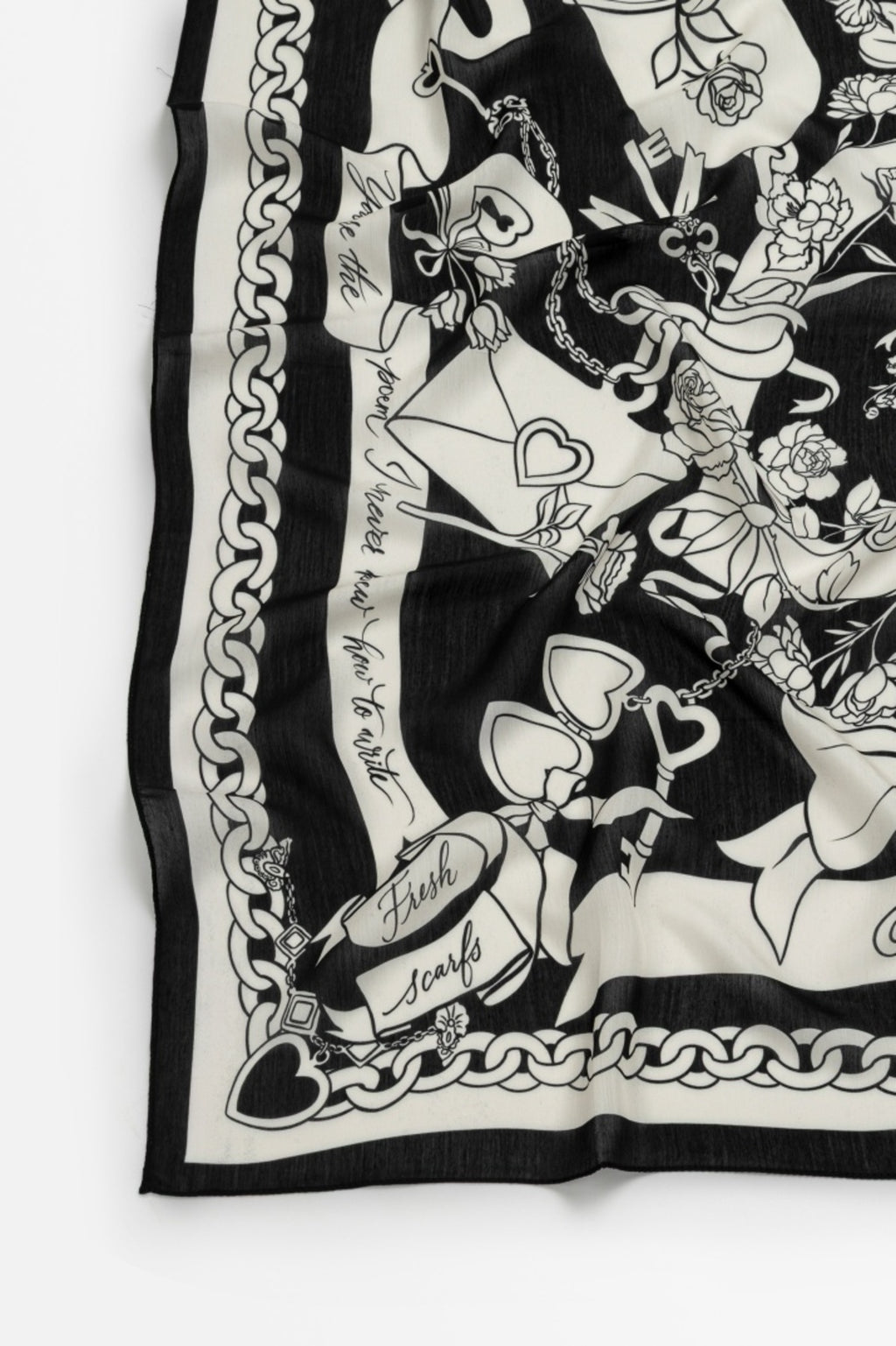 Black Love Viscose Scarf