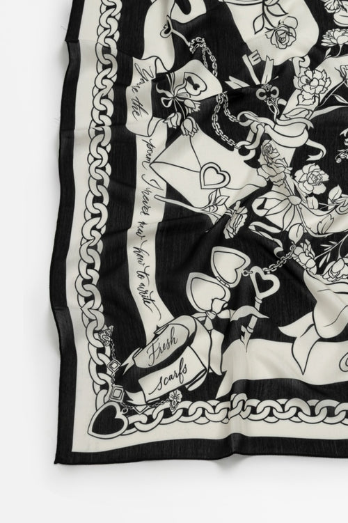 Black Love Viscose Scarf