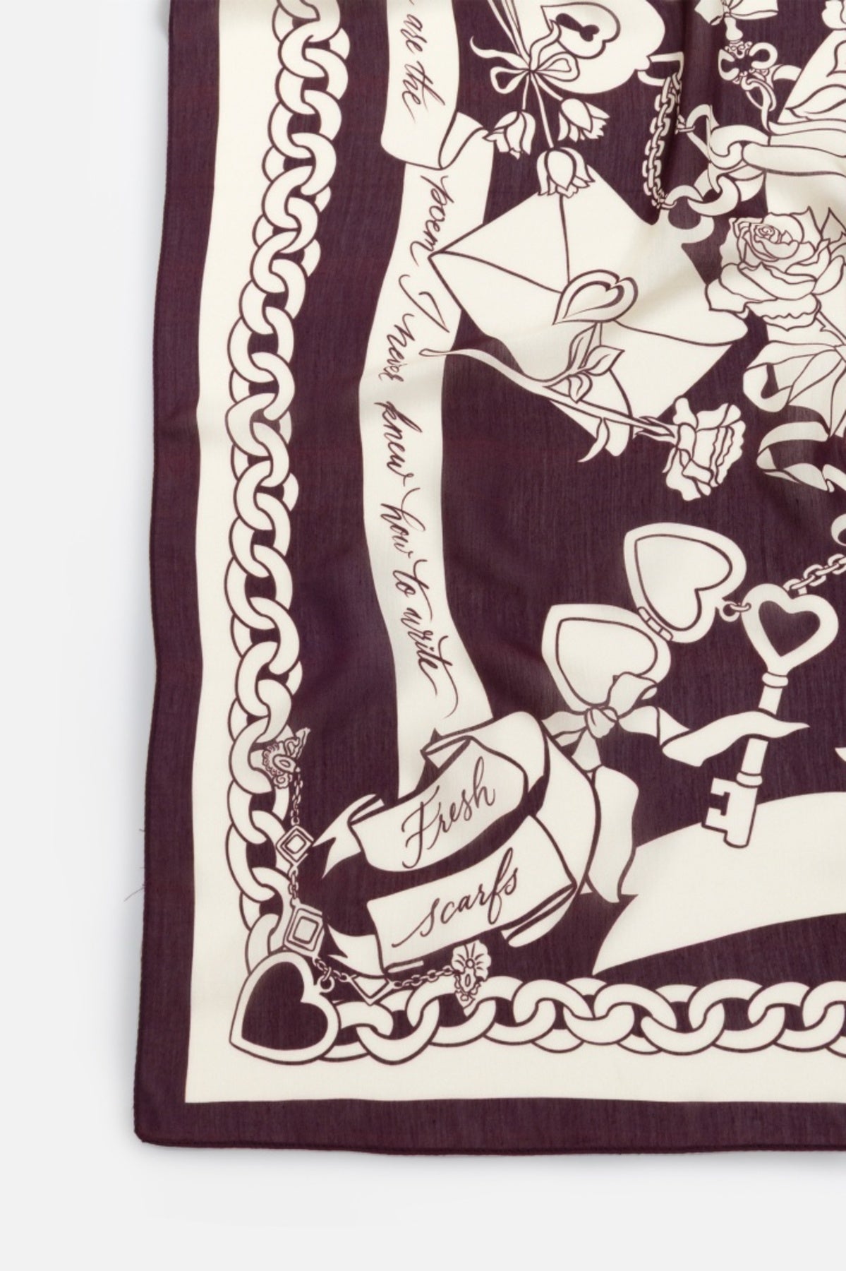 Burgundy eternal love floss viscose scarf